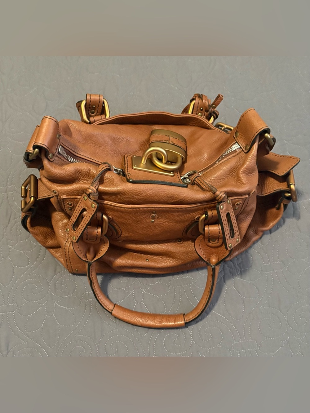 Authentic Vintage Chloé Paddington Leather Satchel Bag – Tan/Cognac - Picture 5 of 15